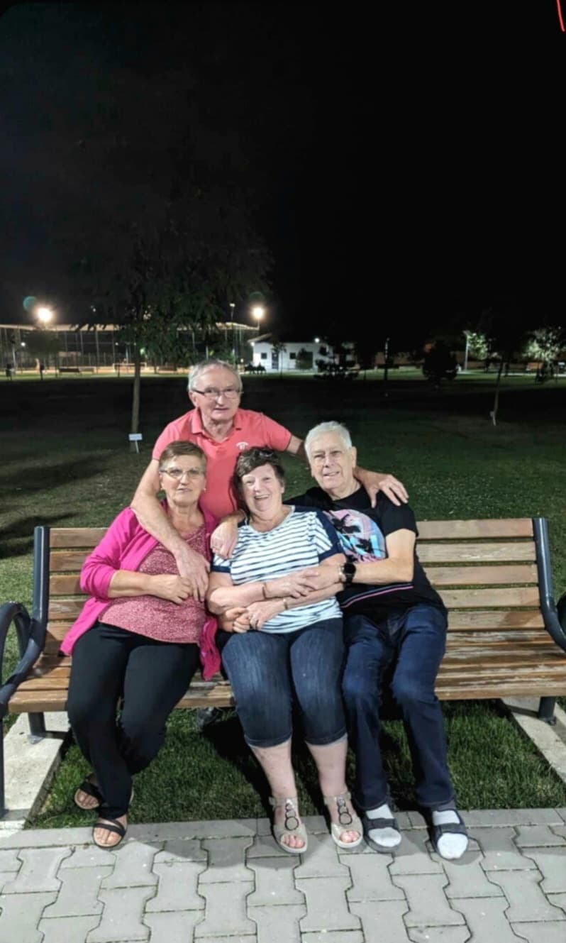 Darragh's parents and Dani's parents together on an evening out in Romania
